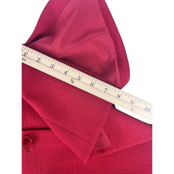 Dana Buchman Women 12 Red Lined Dressy Jacket Button Up Career Wool Blend Blazer - Picture 11 of 11